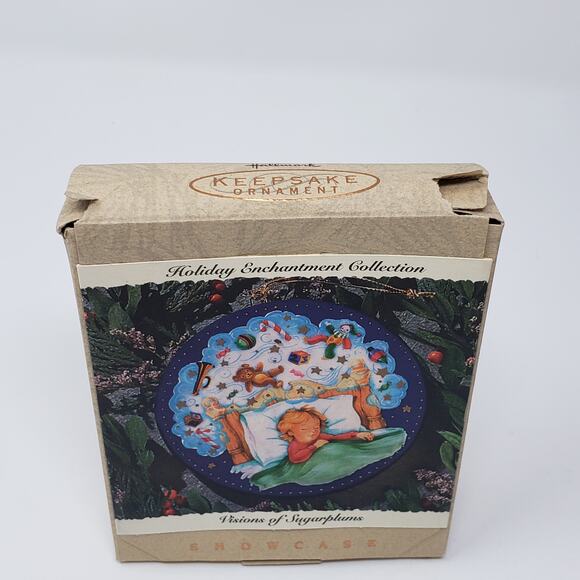 1993 Hallmark Visions of Sugarplums Hand-Painted Fine Porcelain Holiday Ornament - Picture 2 of 8